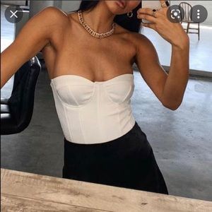 Princess Polly White Corset Bodysuit LIKE NEW
